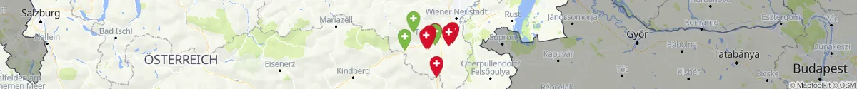 Kartenansicht für Apotheken-Notdienste in der Nähe von Neunkirchen (Niederösterreich)